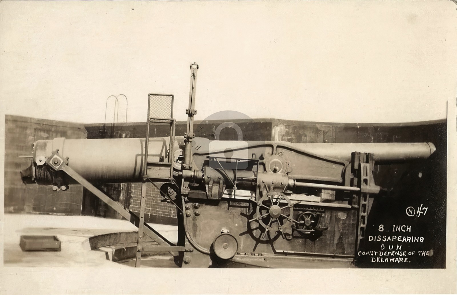 8 Inch Disappearing Gun Delaware City Delaware RPPC Photo Postcard COPY 8 Inch Disappearing Gun Delaware City Delaware RPPC Photo Postcard COPY