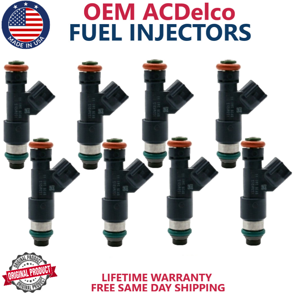 8pcs OEM ACDelco Fuel Injectors For 2007-2009 Chevrolet, Savana, GMC V8 *FLEX