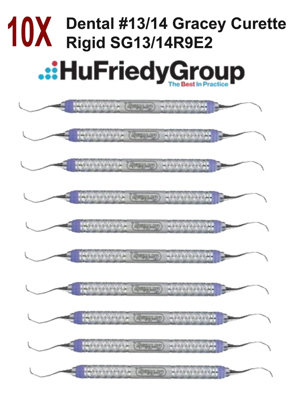 10X HU FRIEDY Dental #13/14 Gracey Curette Rigid SG13/14R9E2
