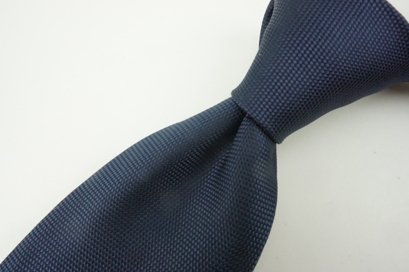 Eton Solid Indigo Blue Woven 100% Silk Tie Brand New With Tags