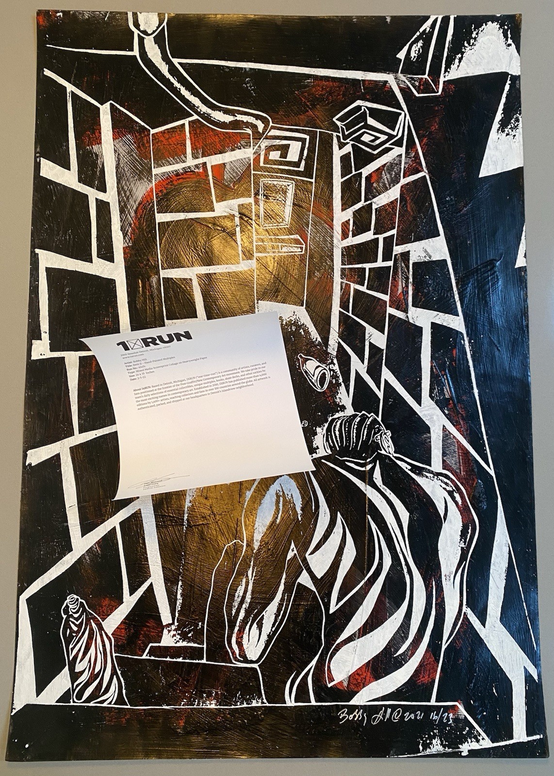 Bobby Kareem Hill Bent II Hand Painted Multiple Art Print Signed Numbered LOP Bobby Kareem Hill Bent II Hand Painted Multiple Art Print Signed Numbered LOP