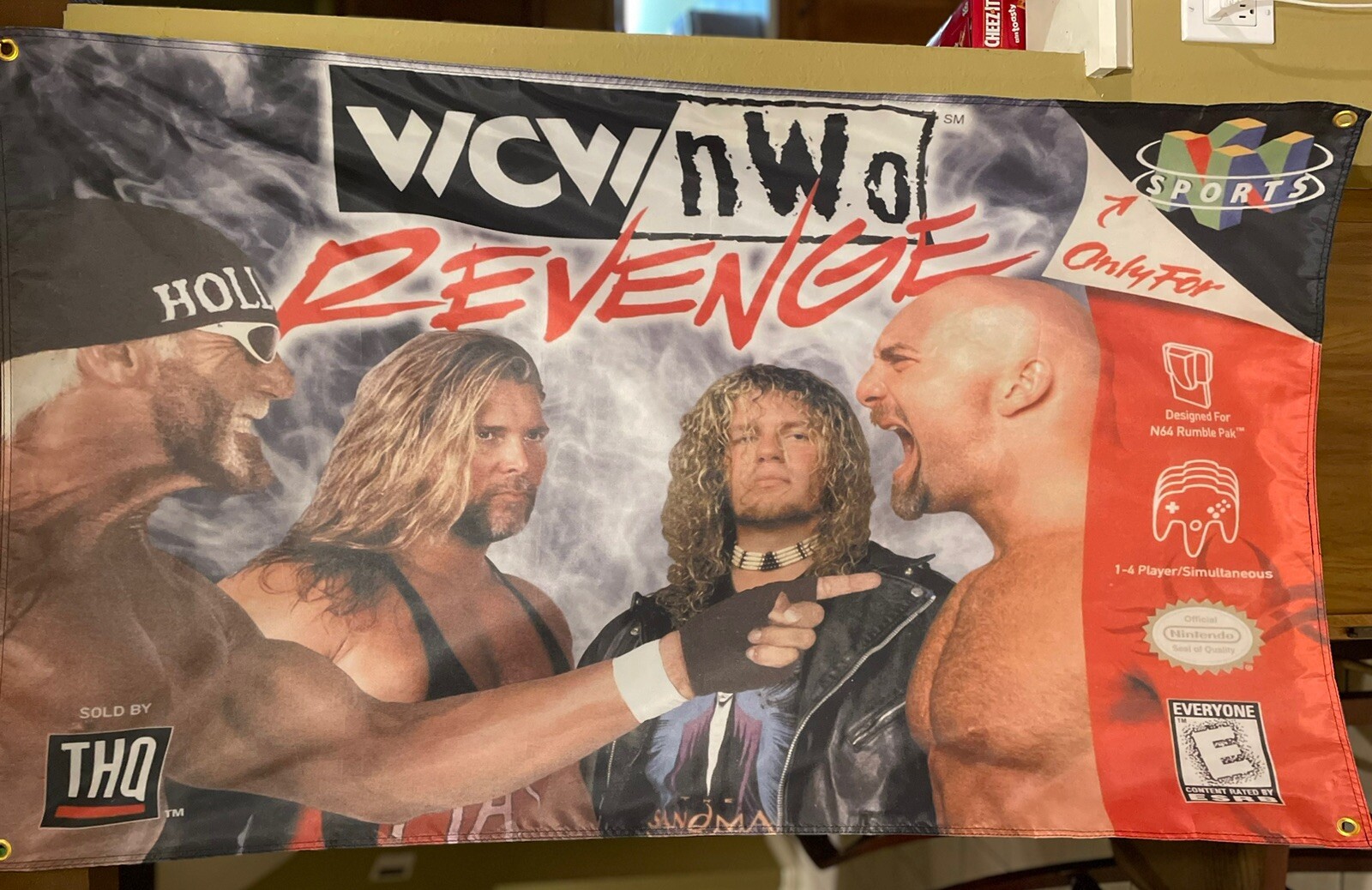 WCW Vs NWO Revenge Nintendo N64 5ft Flag Banner Poster 1998 64 THQ WWF WWE Hogan WCW Vs NWO Revenge Nintendo N64 5ft Flag Banner Poster 1998 64 THQ WWF WWE Hogan