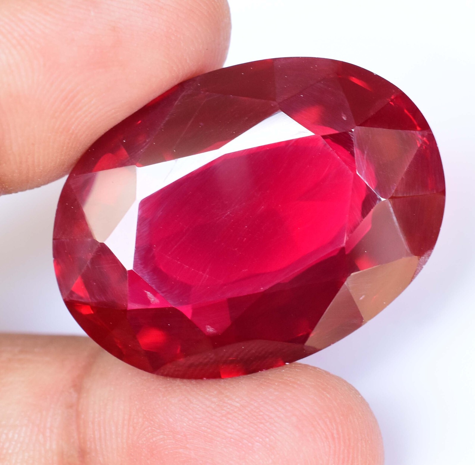84.50 Ct Natural Mozambique Blood Red Ruby Certified Stunning Oval Gemstone