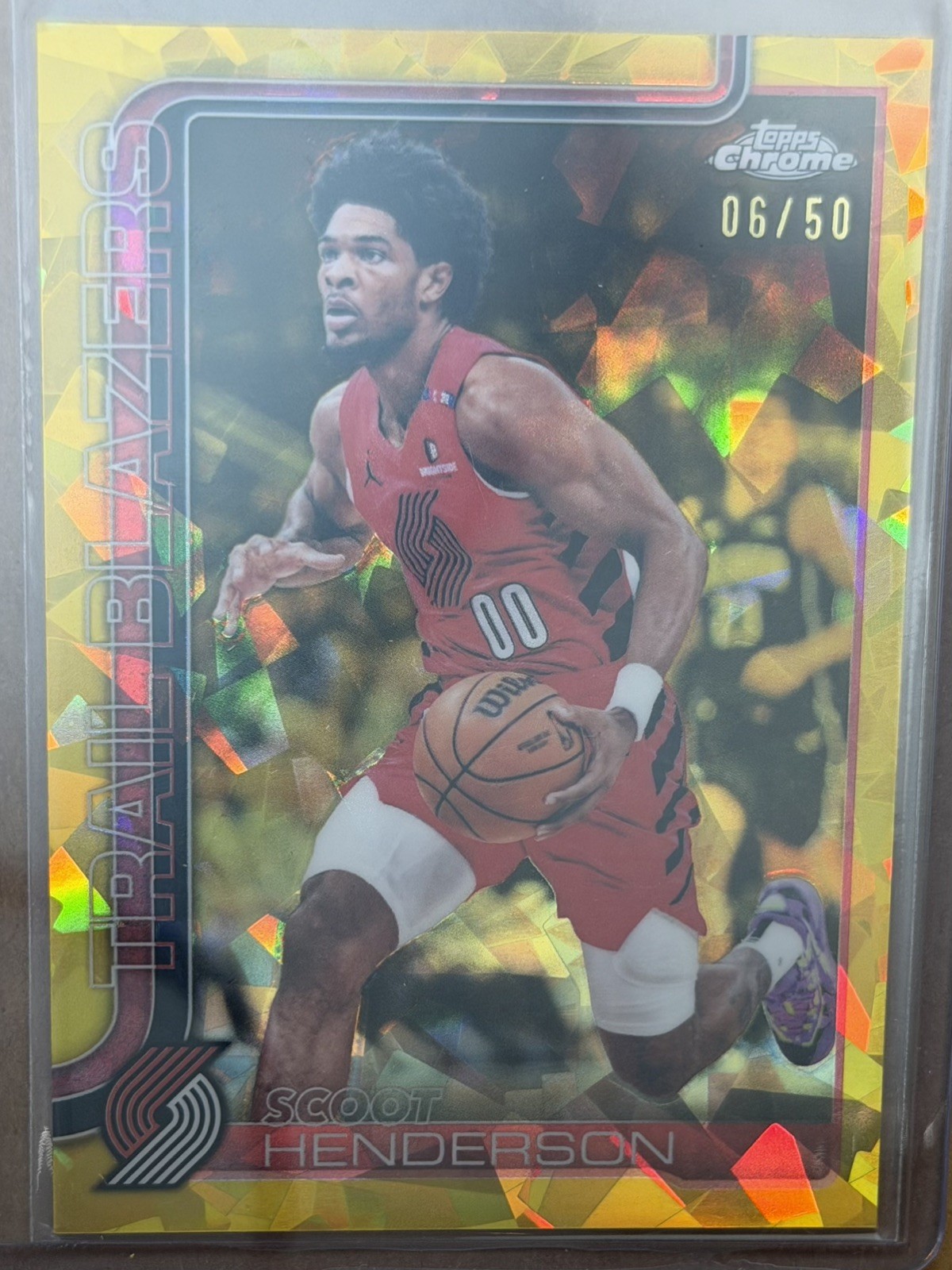2025-26 Topps Chrome Update Sapphire Scoot Henderson Gold Refractor /50 Blazers 2025-26 Topps Chrome Update Sapphire Scoot Henderson Gold Refractor /50 Blazers