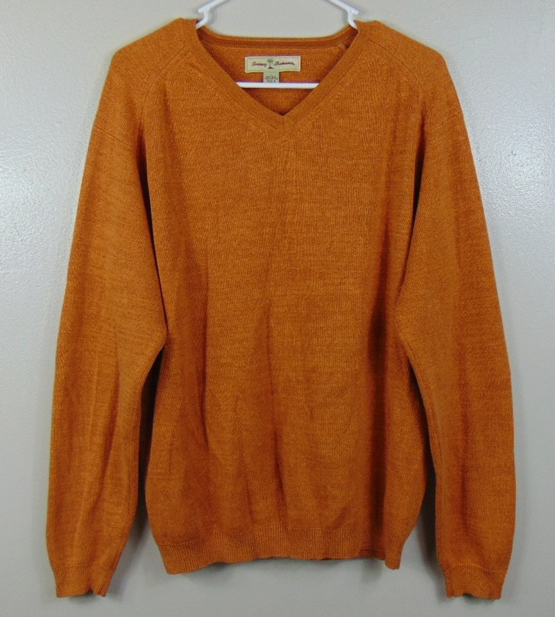 Vintage Tommy Bahama Classic V-neck Pullover Sweater Mens Large Silk Blend Rust Vintage Tommy Bahama Classic V-neck Pullover Sweater Mens Large Silk Blend Rust