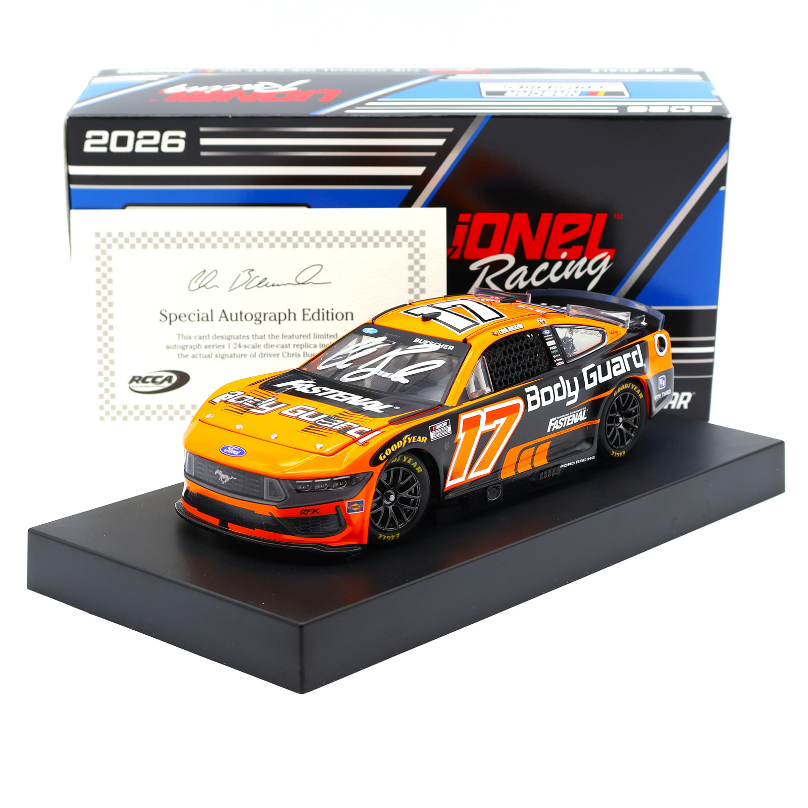 Chris Buescher 2026 Body Guard Autographed 1:24 Nascar Diecast Chris Buescher 2026 Body Guard Autographed 1:24 Nascar Diecast