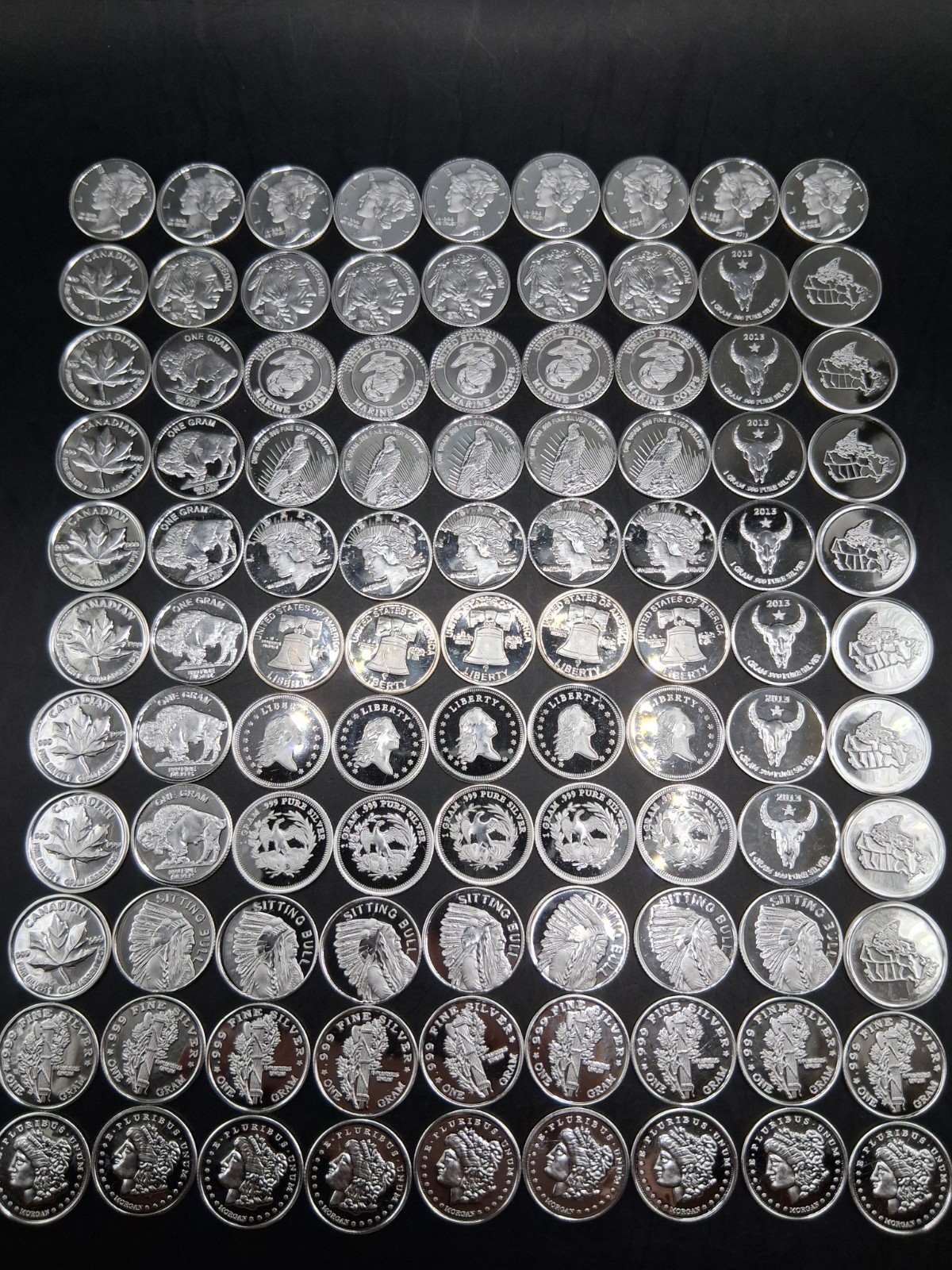Lot 100 x Pure .999 Fine Silver Rounds Premium New Bullion Estate Coin Design 🔥 Lot 100 x Pure .999 Fine Silver Rounds Premium New Bullion Estate Coin Design 🔥
