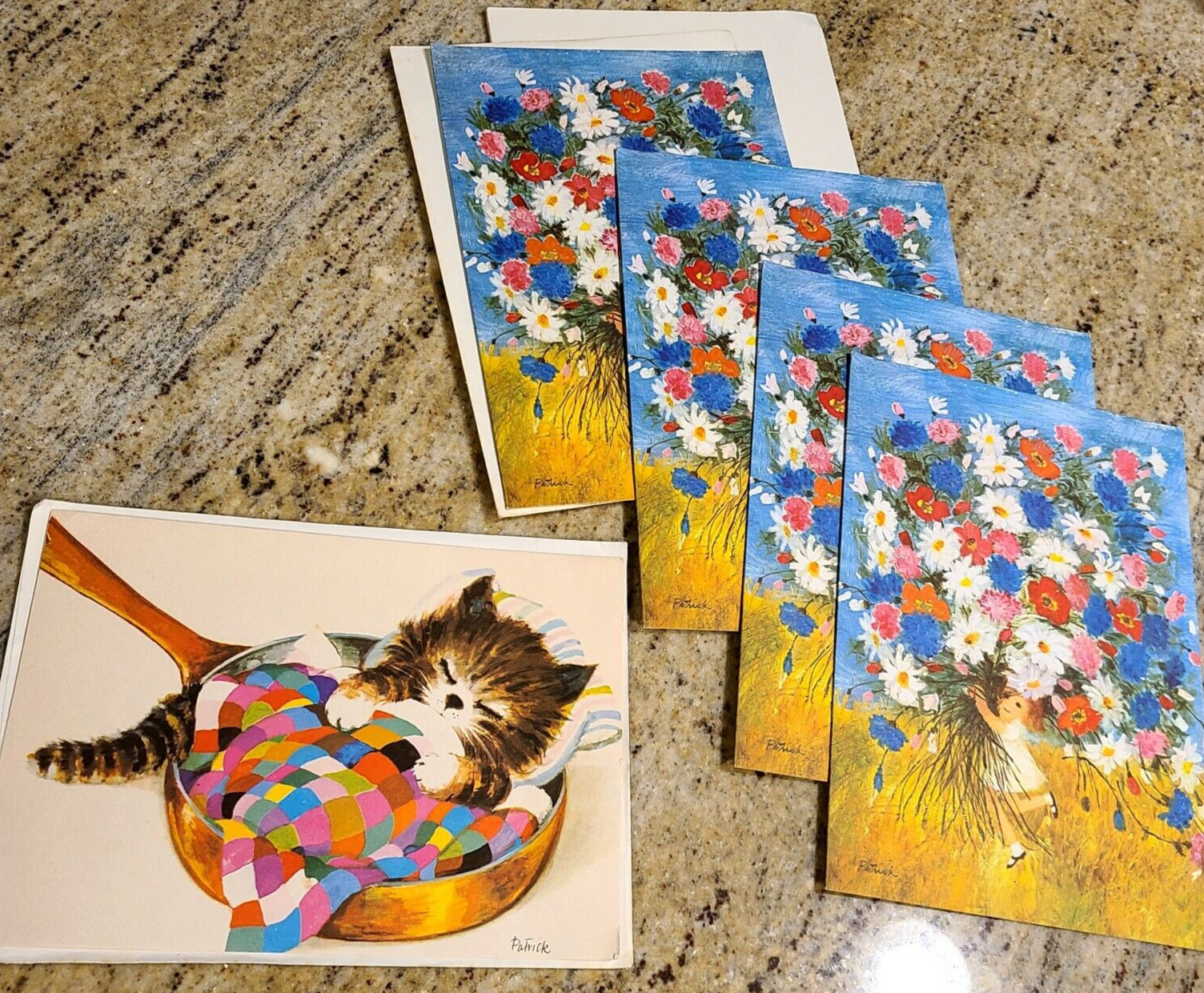 Vintage Patrick Gordon Fraser Greeting Cards Cat Girl Flowers 70s? Get Well Cute Vintage Patrick Gordon Fraser Greeting Cards Cat Girl Flowers 70s? Get Well Cute