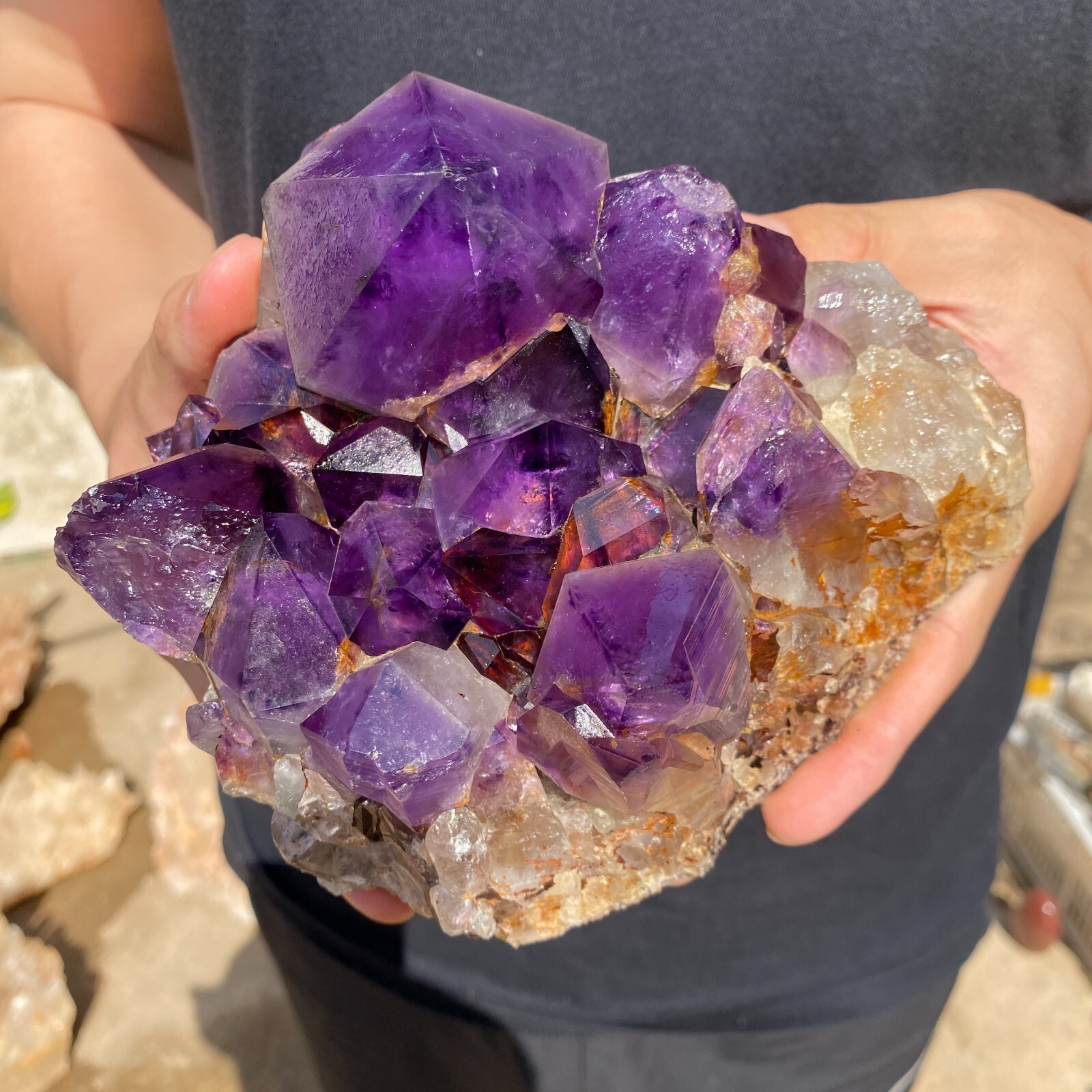 4.9lb Natural Amethyst Geode Quartz Cluster Crystal Specimen Healing