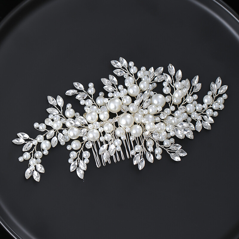 Pearl Fashion Wedding Hair Accessories Silver Color Crystal Headpiece Handmade H Pearl Fashion Wedding Hair Accessories Silver Color Crystal Headpiece Handmade H