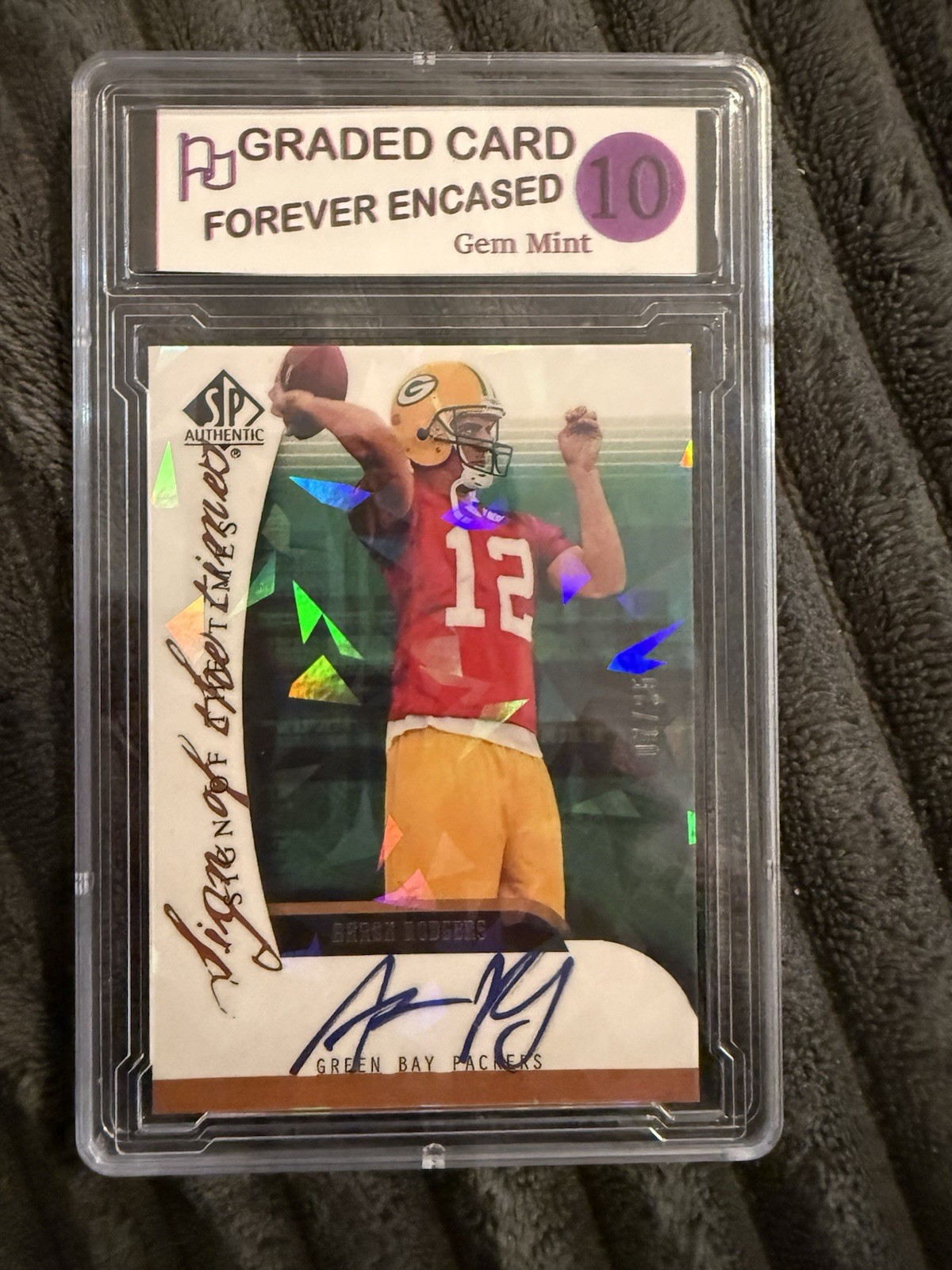 Upper Deck 2005 SP Authentic Aaron Rodgers #SOT-AR Rookie Auto Sign of Times Upper Deck 2005 SP Authentic Aaron Rodgers #SOT-AR Rookie Auto Sign of Times
