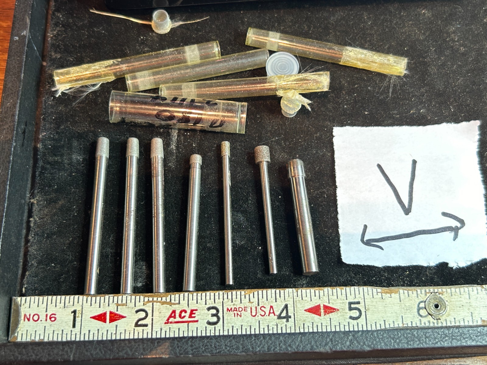 7 NOS Unused  Diamond  GRINDING WHEELs PinS  - InvDr19- V