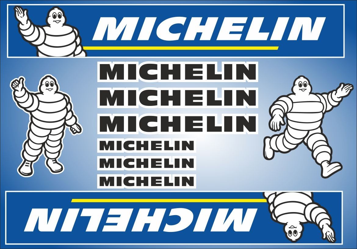 Michelin Tire Racing Decals Stickers Graphic Set Vinyl Logo + BONUS PAGE