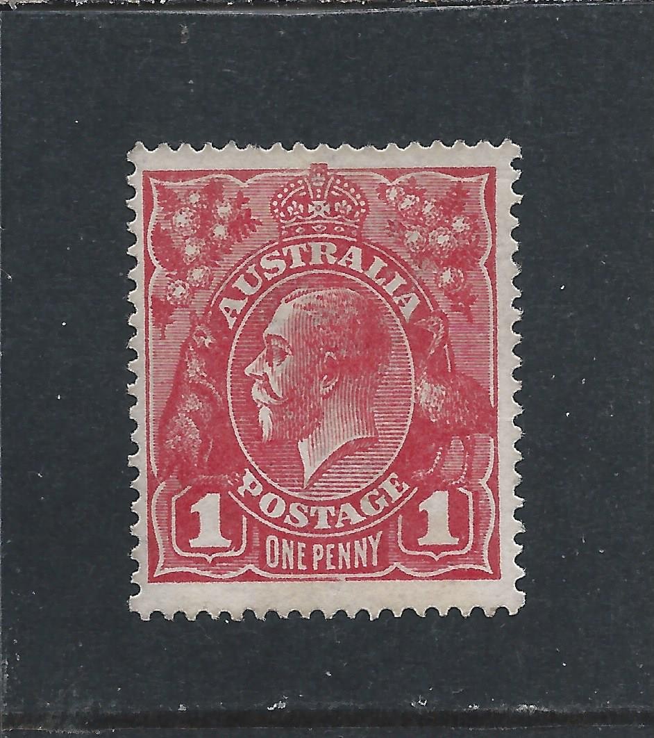 AUSTRALIA 1914-20 1d CARMINE-RED DIE 2 NO GUM SG 21d CAT £425