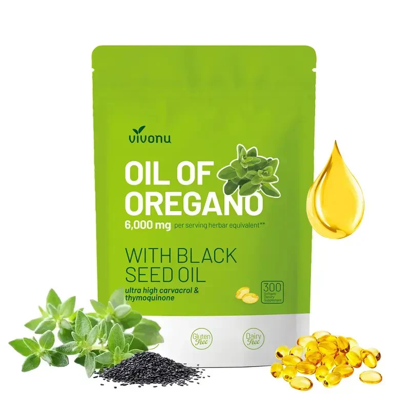 VivoNu Oil of Oregano with Black Seed Oil300 Capsules | Natural Antioxidants
