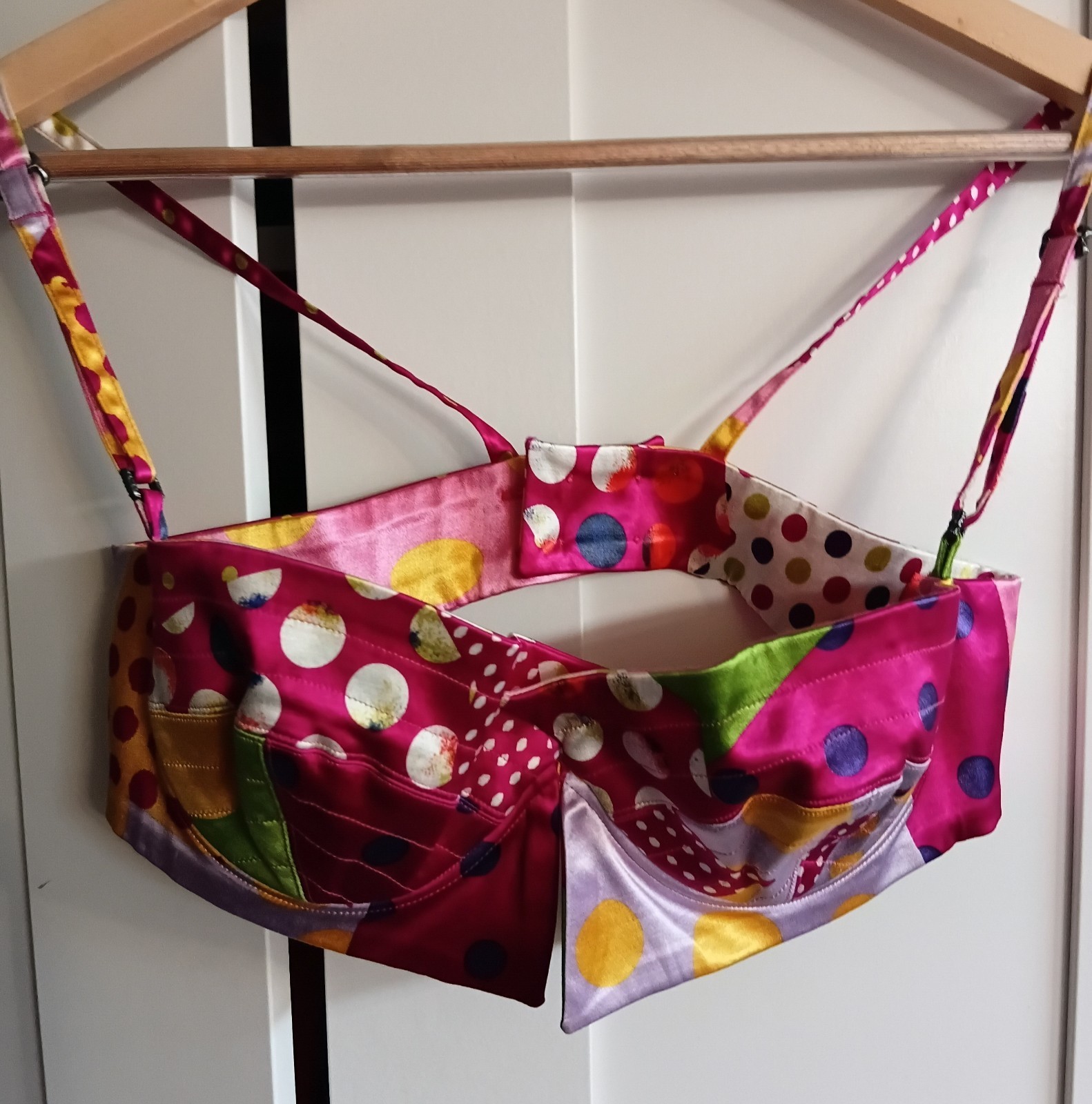 Christian Lacroix Vintage 00s Patchwork Polka Dot Bustier Crop Top Size FR40 New