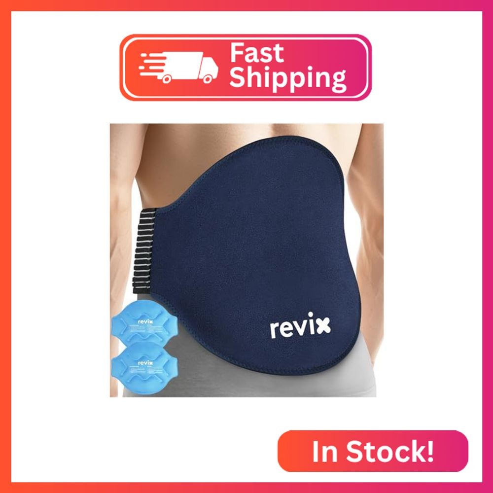 REVIX Extra Large Lower Back Ice Pack Wrap, 2 Pack Gel Wrap for Lumbar REVIX Extra Large Lower Back Ice Pack Wrap, 2 Pack Gel Wrap for Lumbar