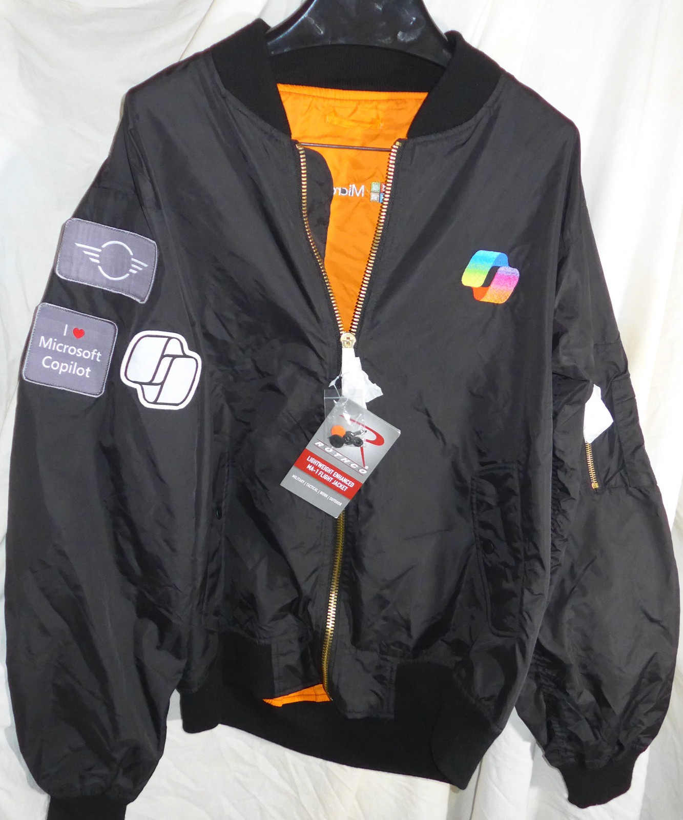 Microsoft COPILOT MA-1 Flight Promo Jacket Mens 2XL Black VERY RARE NWT Microsoft COPILOT MA-1 Flight Promo Jacket Mens 2XL Black VERY RARE NWT