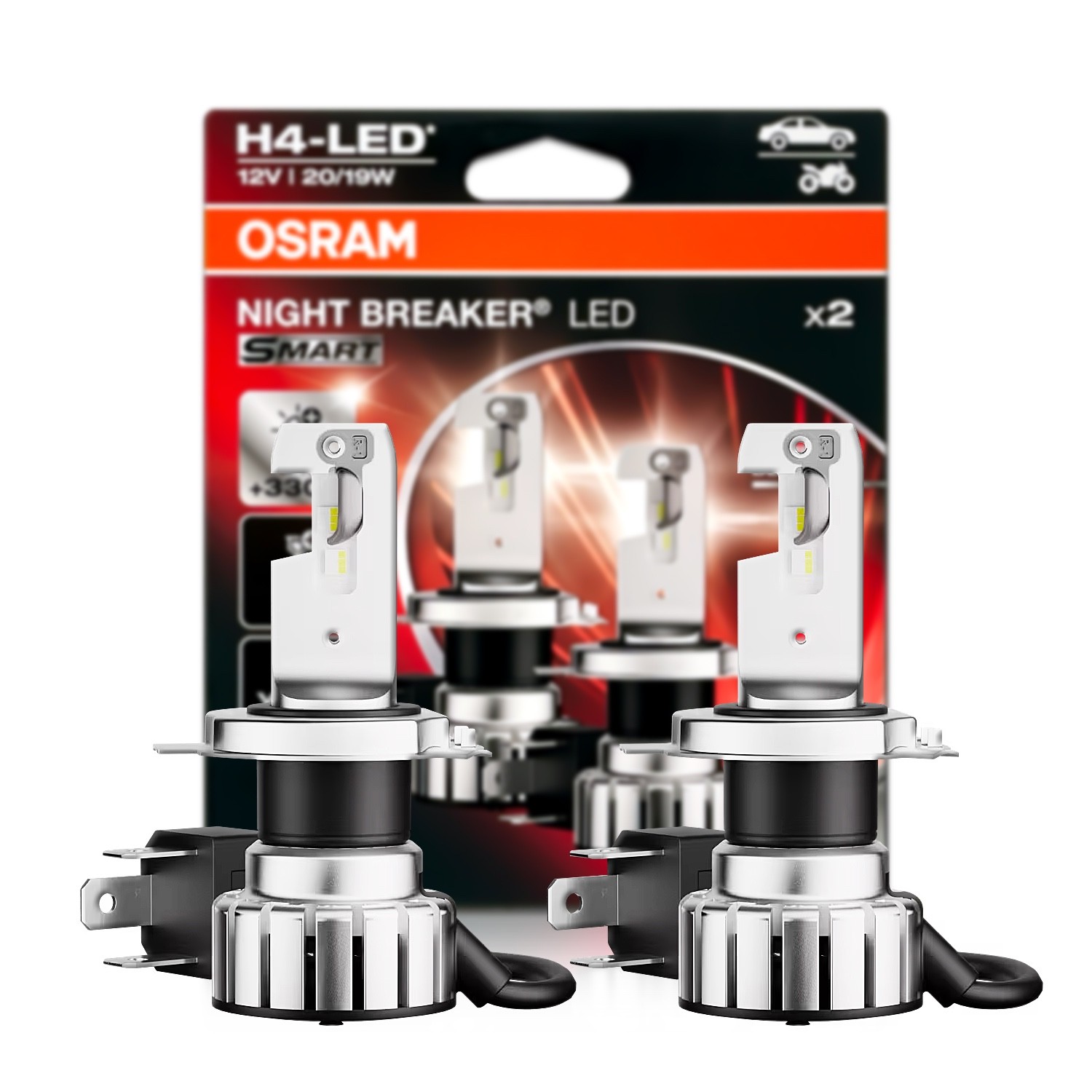 Osram Night Breaker LED SMART H4 9003 HB2 Headlight Bulbs 6000K 64193DWNBSM-2HB