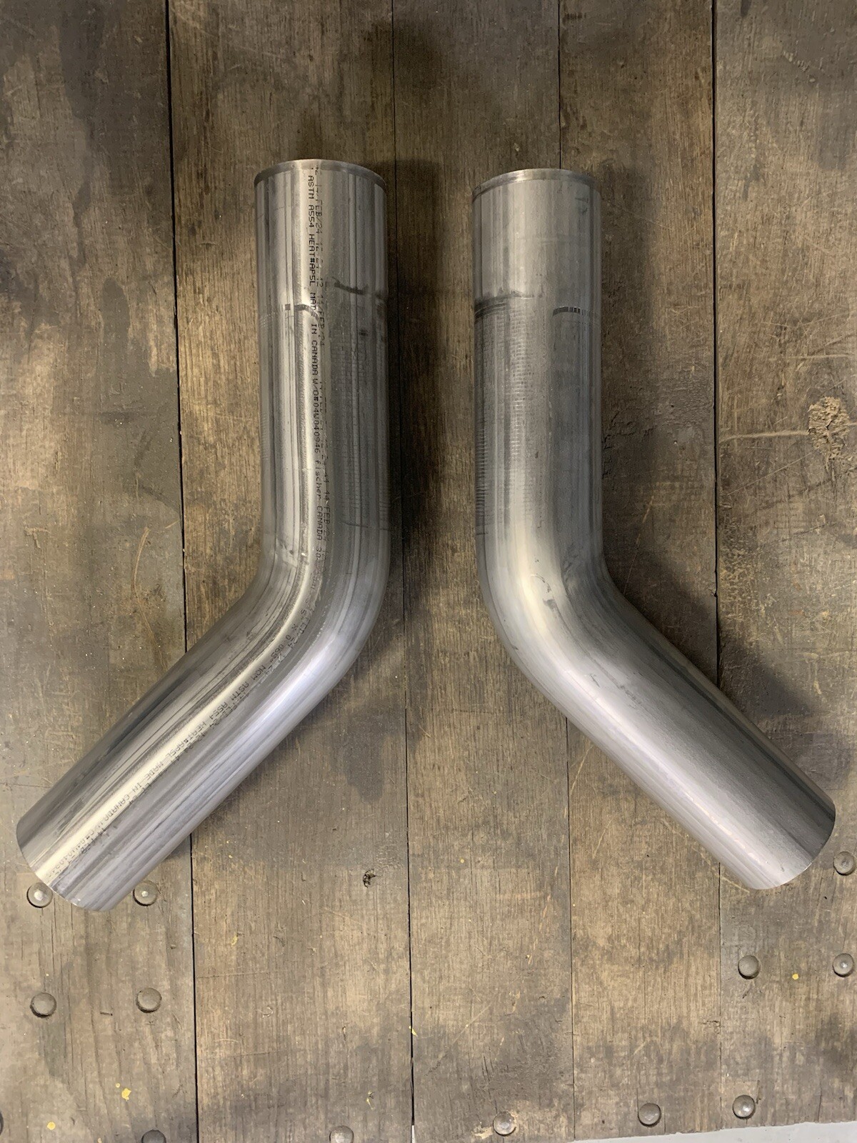 3.5” 304 Stainless Exhaust 45 Degree Elbow (pair) 3.5” 304 Stainless Exhaust 45 Degree Elbow (pair)