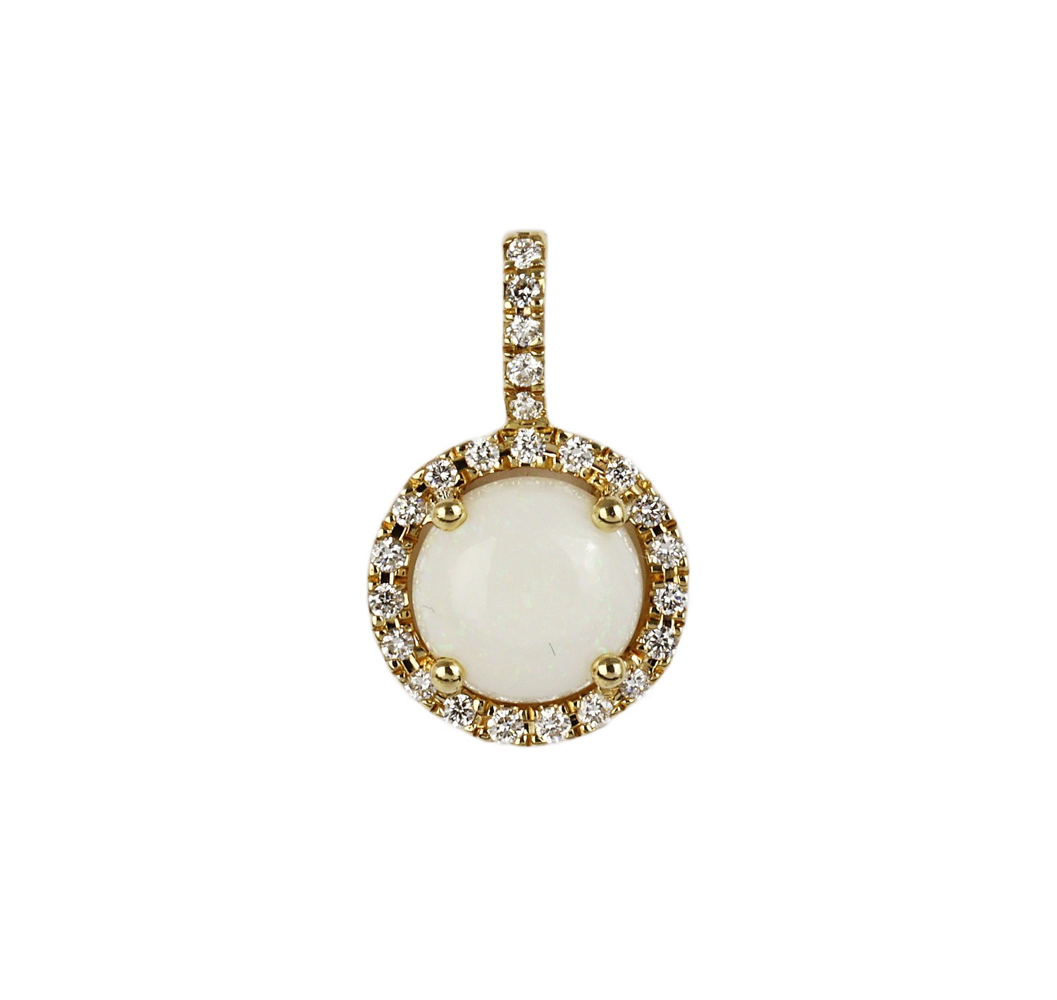 EFFY Women\'s 14k Yellow Gold Diamond, Opal Pendant