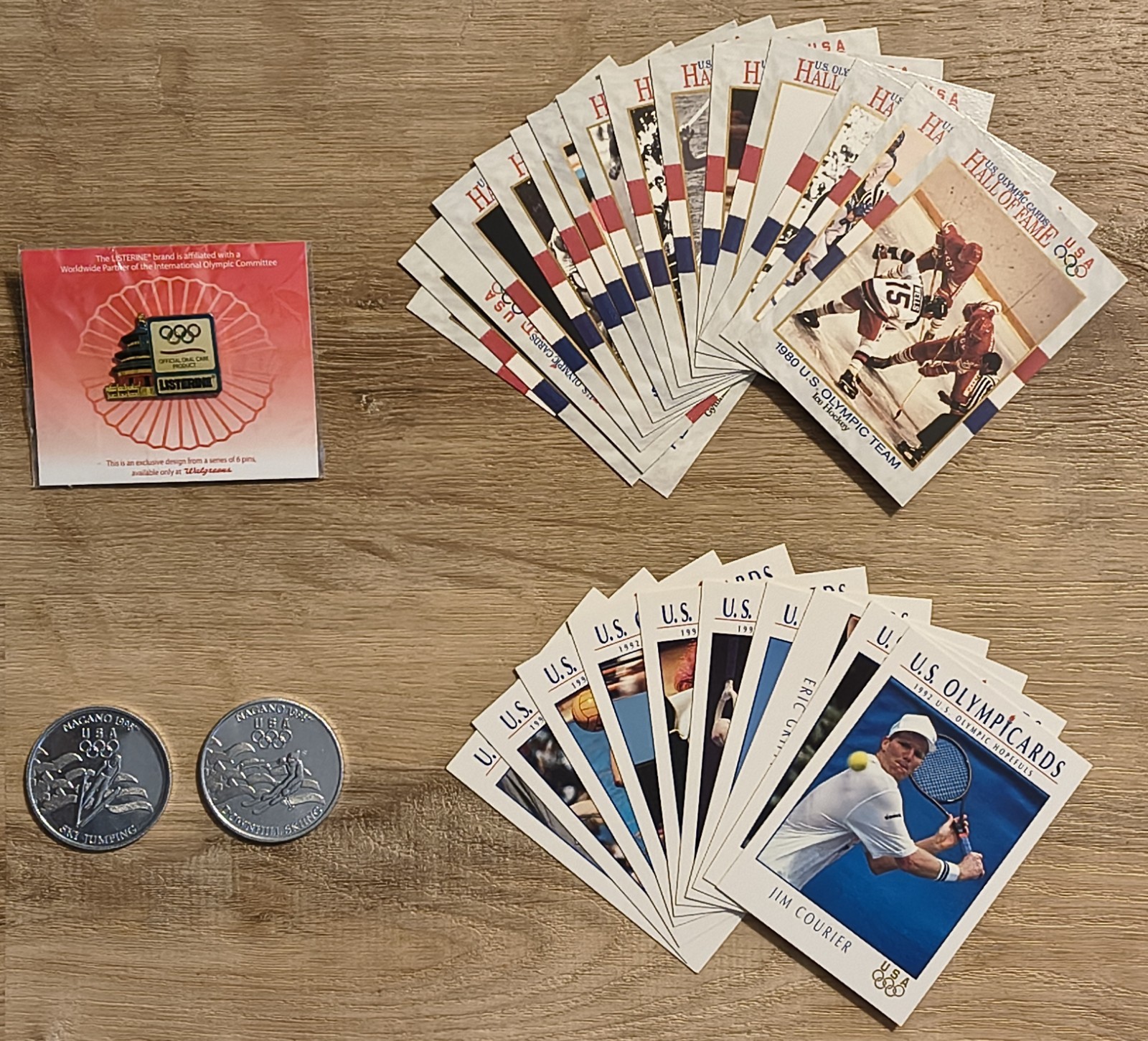 Olympics Collector’s Pack 2008 Beijing Pin 90s Impel Olympic Cards Nagano Coins