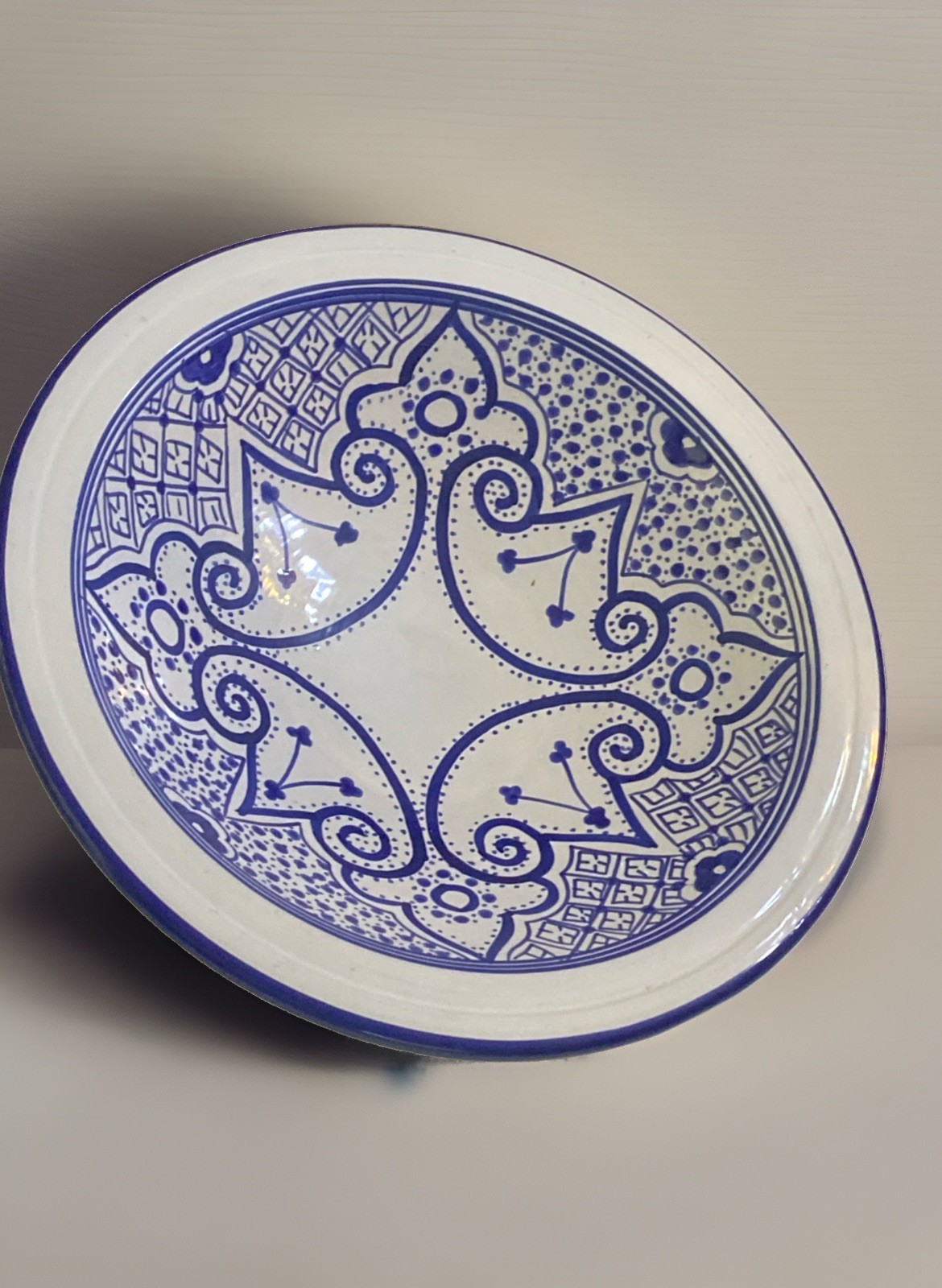 Vintage Large Ceramic Serving Bowl By Le Souk Tunisia Great For Pasta Salad 13” Vintage Large Ceramic Serving Bowl By Le Souk Tunisia Great For Pasta Salad 13”