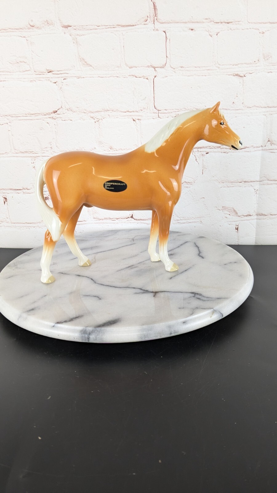 Vintage Coopercraft Porcelain Palimino Horse England 7 Vintage Coopercraft Porcelain Palimino Horse England 7