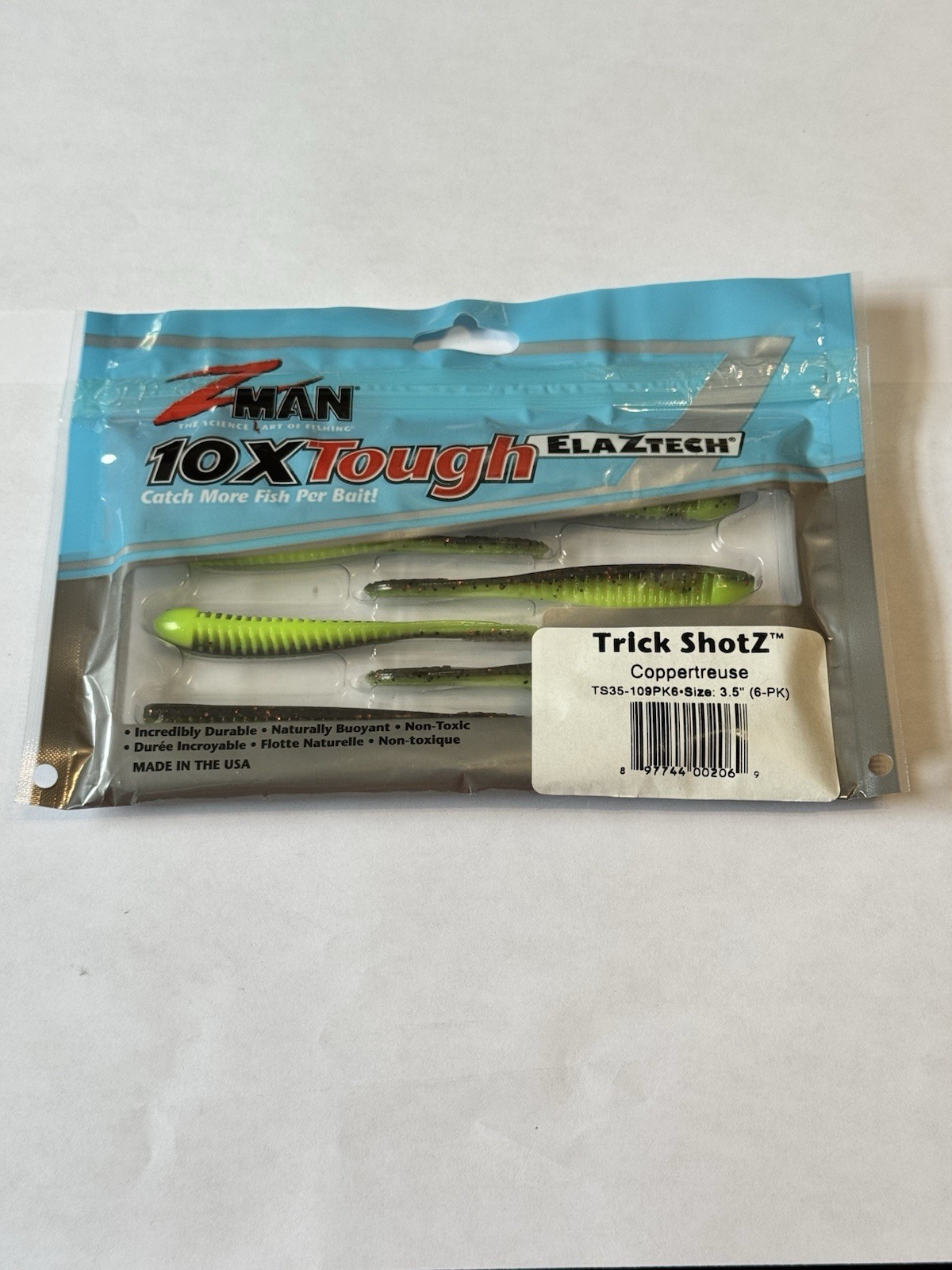 Z-Man Trick ShotZ Finesse Bait  3.5” 6pc.  Coppertreuse