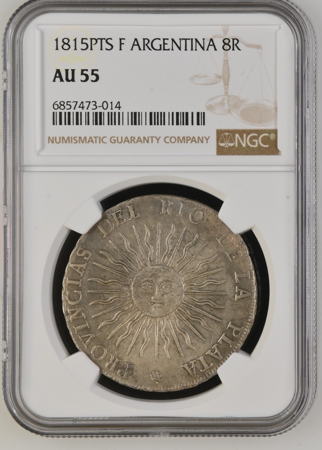 1815 PTS F Argentina Sun Face 8 Reales 1815 PTS F Argentina Sun Face 8 Reales