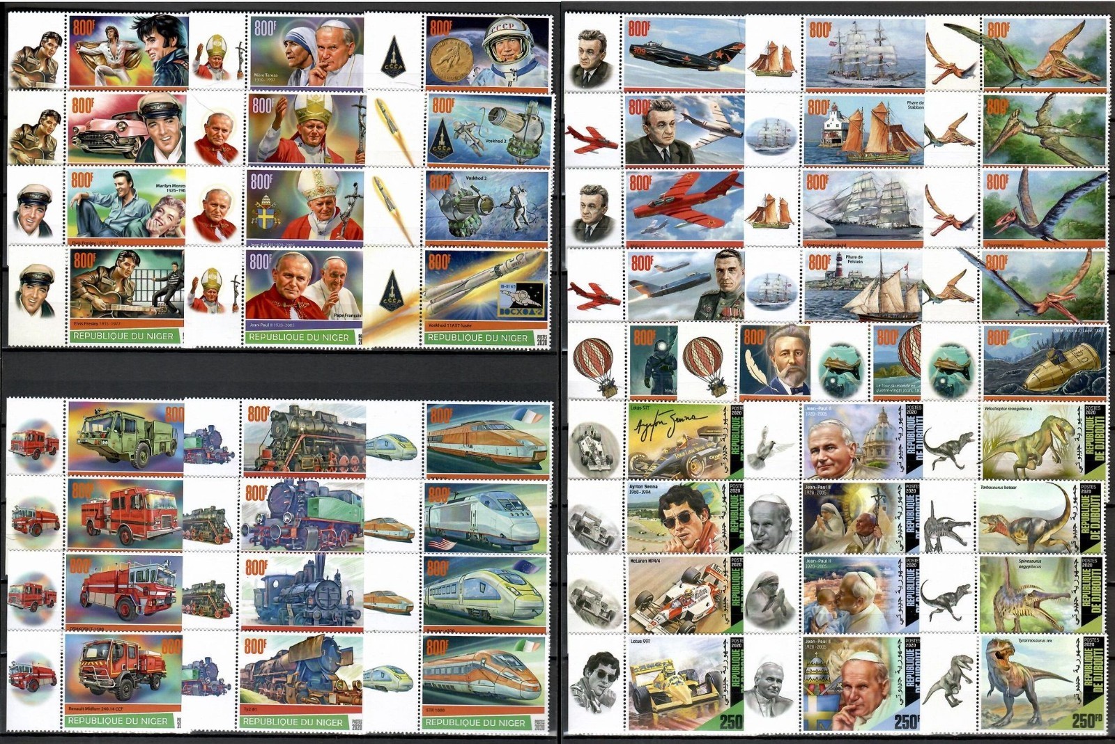 Lot 177 different cpl. sets MNH - stamps with TABS - topical collection #ZN177