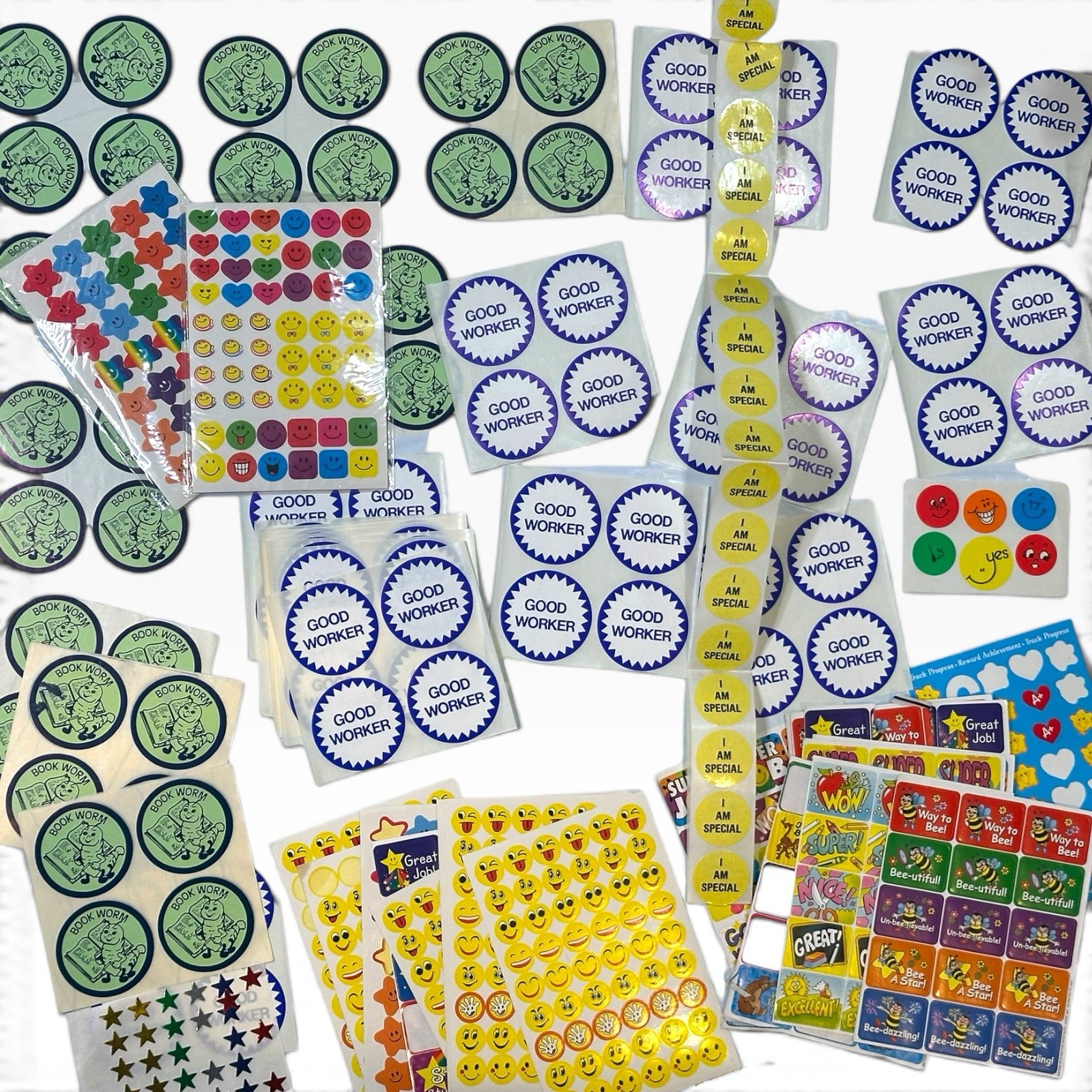 Vintage 70s 80s 90s Teacher Stickers Lot 500+ School Reward Retro Scrapbook