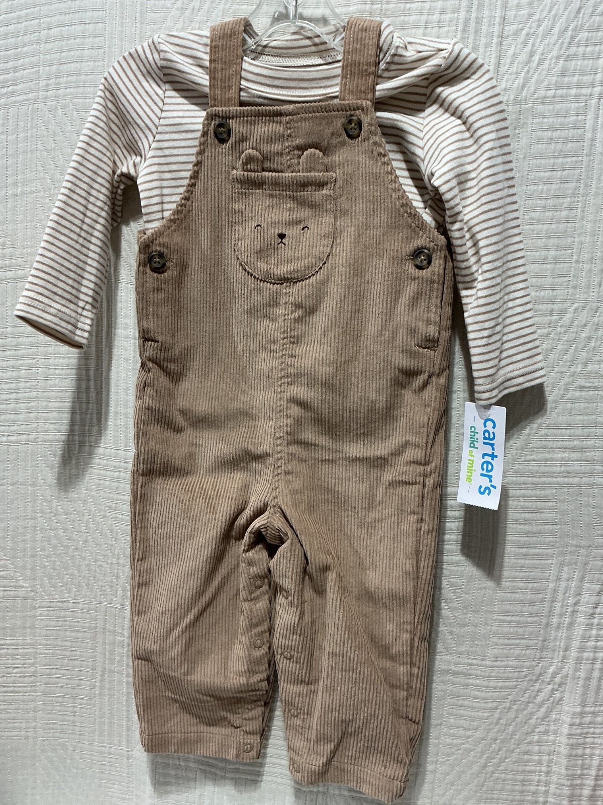 carters child of mine baby boys 2 piece LS cordaroy overall pant set ast sz carters child of mine baby boys 2 piece LS cordaroy overall pant set ast sz