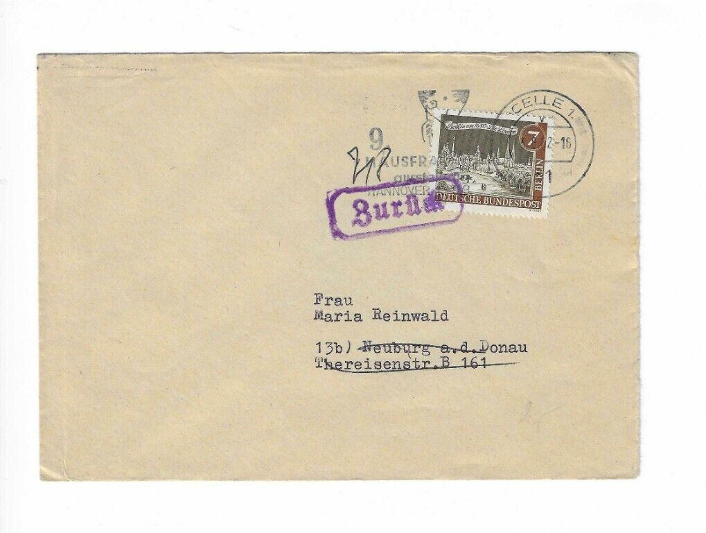 GERMANY (Berlin) Cover sent from Celle GERMANY (Berlin) Cover sent from Celle