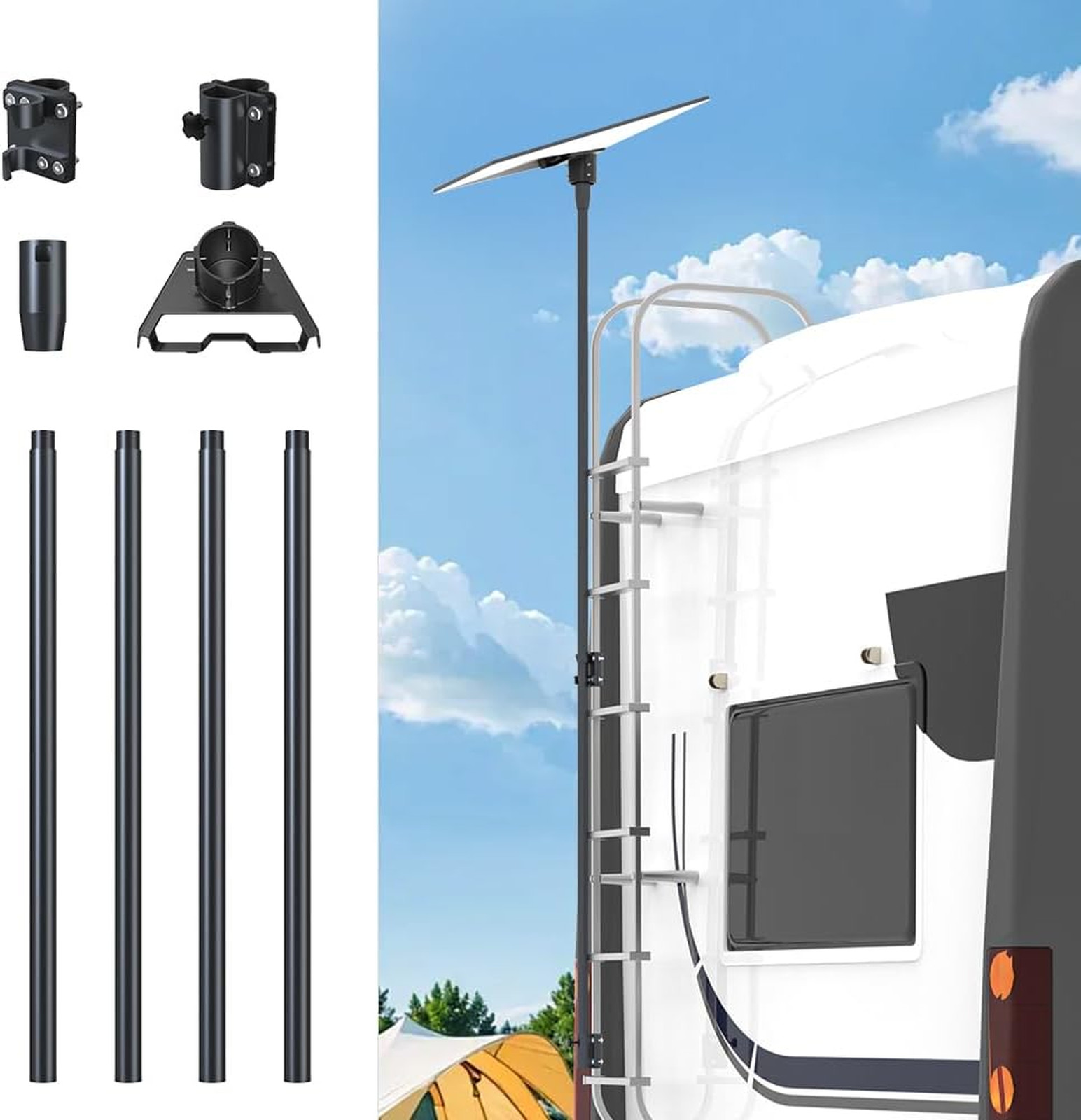 Starlink Gen 3 RV Ladder Pole Mount Kit FlagPole Mount for Starlink Gen 3- Fits