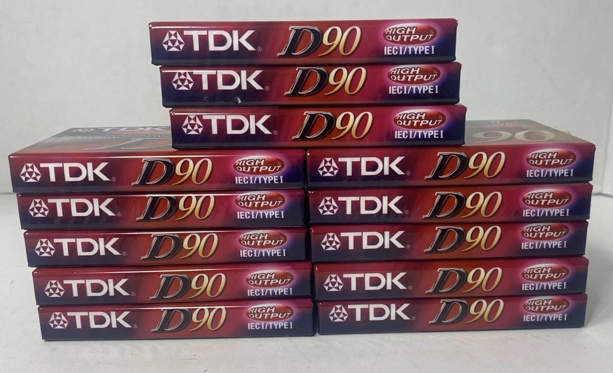 Lot of 13 TDK D90 Standard Audio Cassette A00808-20 Brand New Sealed Old Stock
