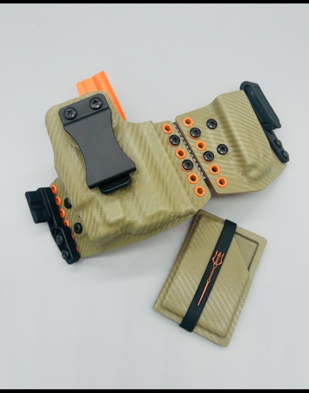 FN 510/545 w/ TLR1 HL-X - Tan Carbon & Orange Kydex Sidecar Holster IWB & OWB US