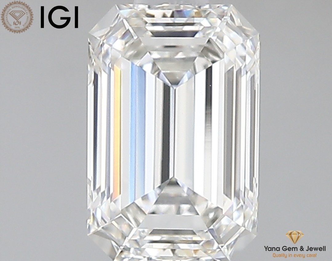 1.60 CT CVD Lab Grown Diamond IGI Certificate F Color VVS2 Clarity Emerald Cut