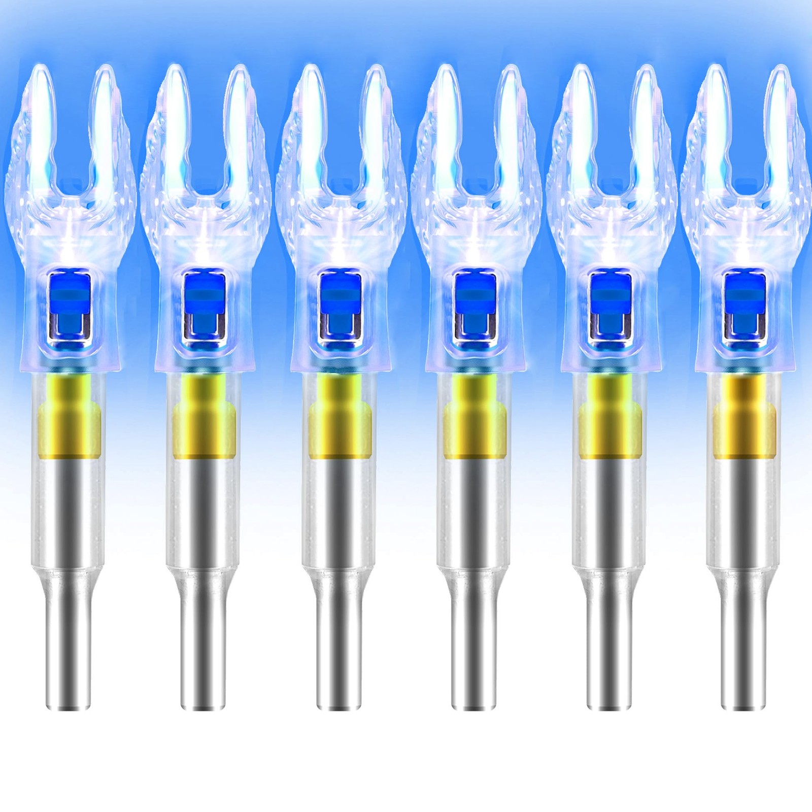 ACDSHOT 6 Pack X Lighted Nocks for Arrows with .204 .233 .244 .246 Blue ACDSHOT 6 Pack X Lighted Nocks for Arrows with .204 .233 .244 .246 Blue