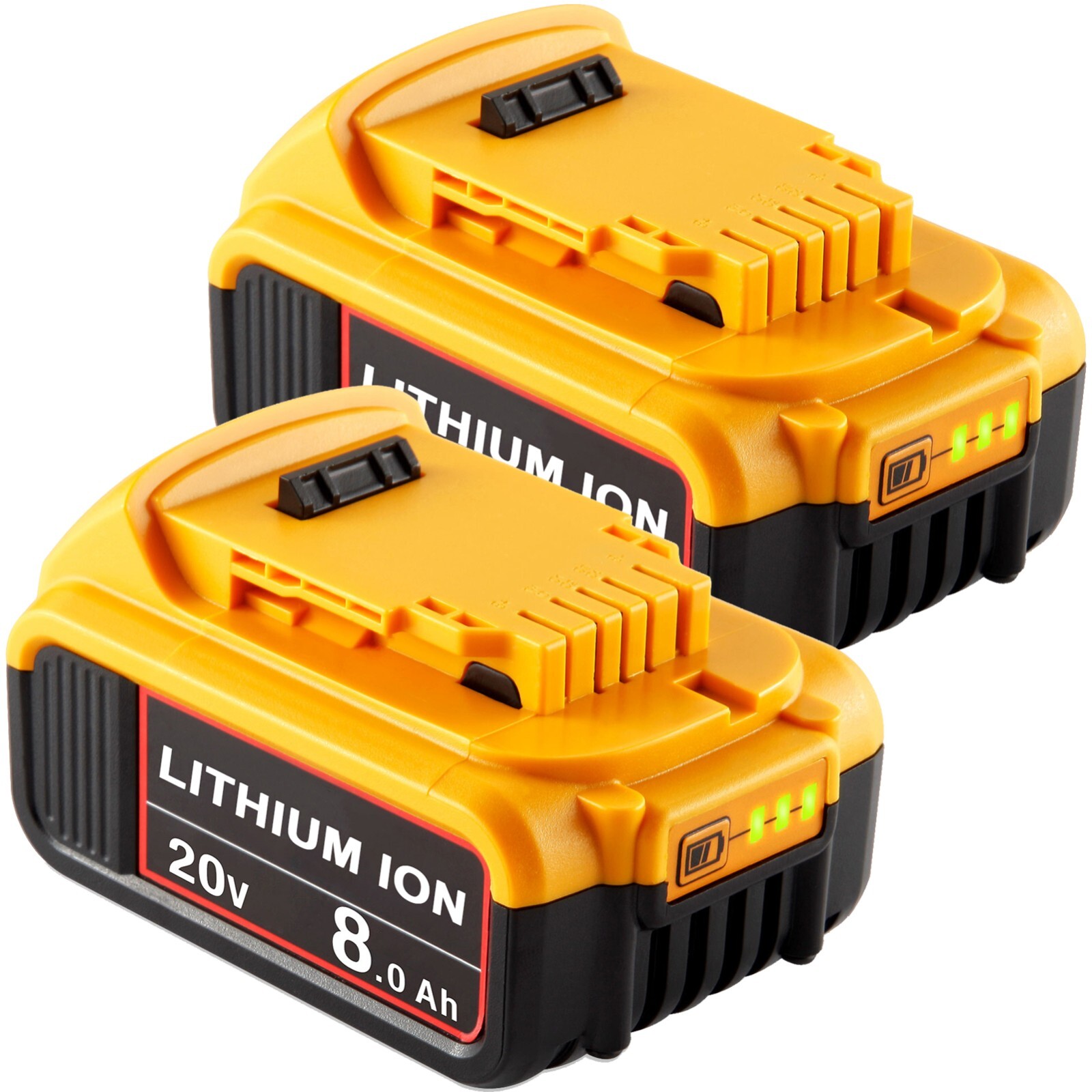 2Pack Lithium Ion Battery For DeWalt 20V 20 Volt Max 8.0AH DCB205 DCB206 DCB200 2Pack Lithium Ion Battery For DeWalt 20V 20 Volt Max 8.0AH DCB205 DCB206 DCB200