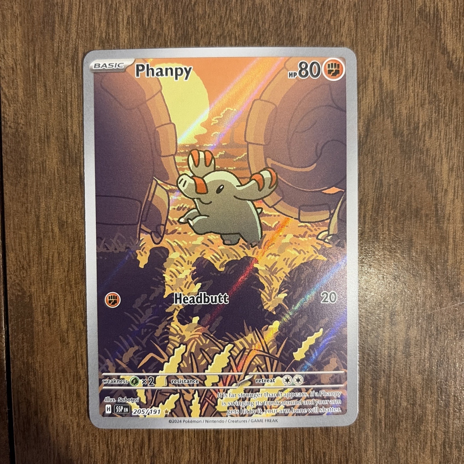 Phanphy Illustration Rare Surging Sparks Pokemon 2024 205/191 Phanphy Illustration Rare Surging Sparks Pokemon 2024 205/191
