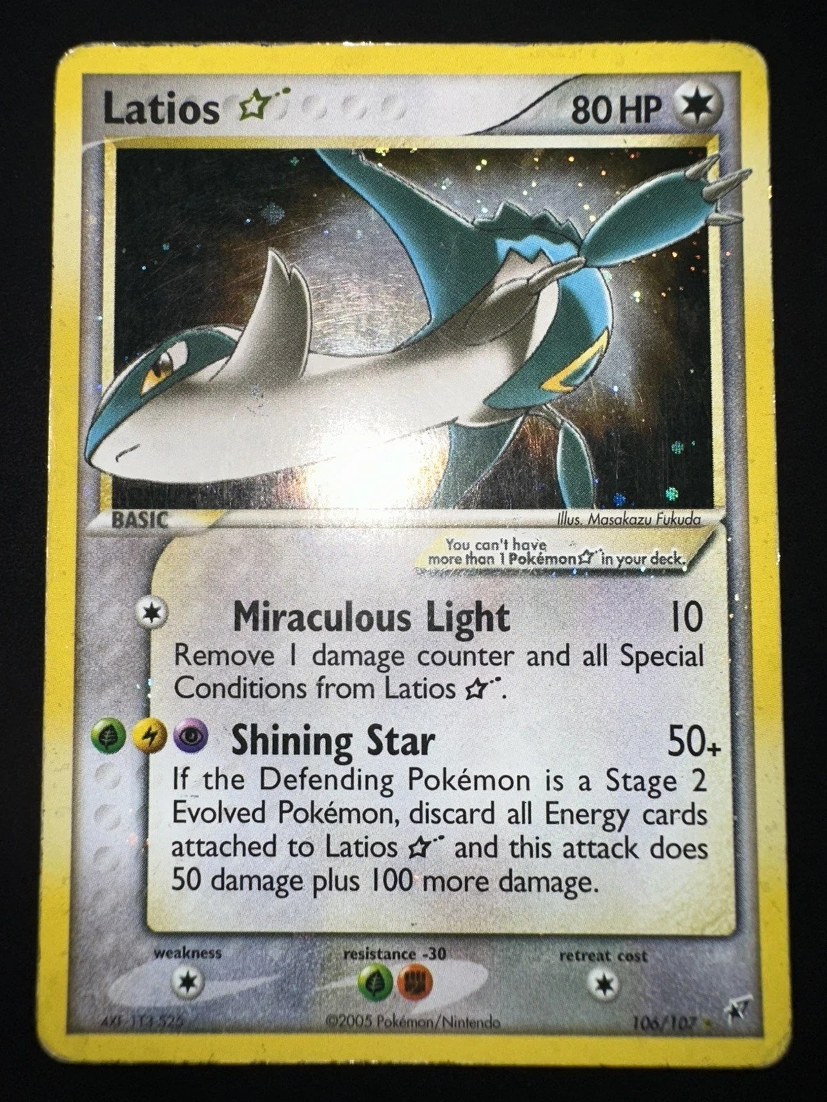 Pokemon Latios Gold Star 106/107 Ex Deoxys Holo ENG - RARE goldstar pokémon