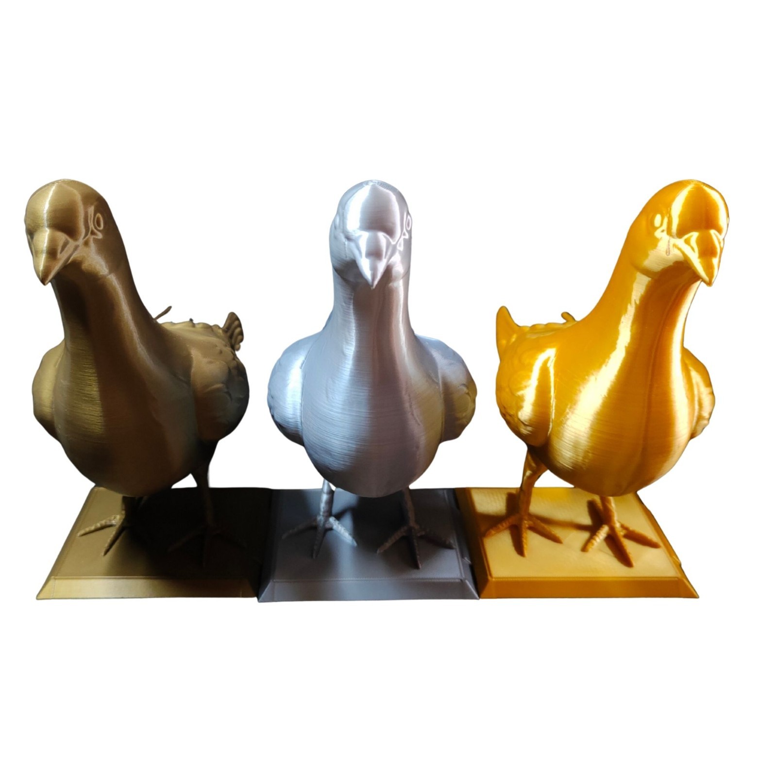 set of 3 Pigeons printed in different colors 7.8inch long Coleccionable set of 3 Pigeons printed in different colors 7.8inch long Coleccionable