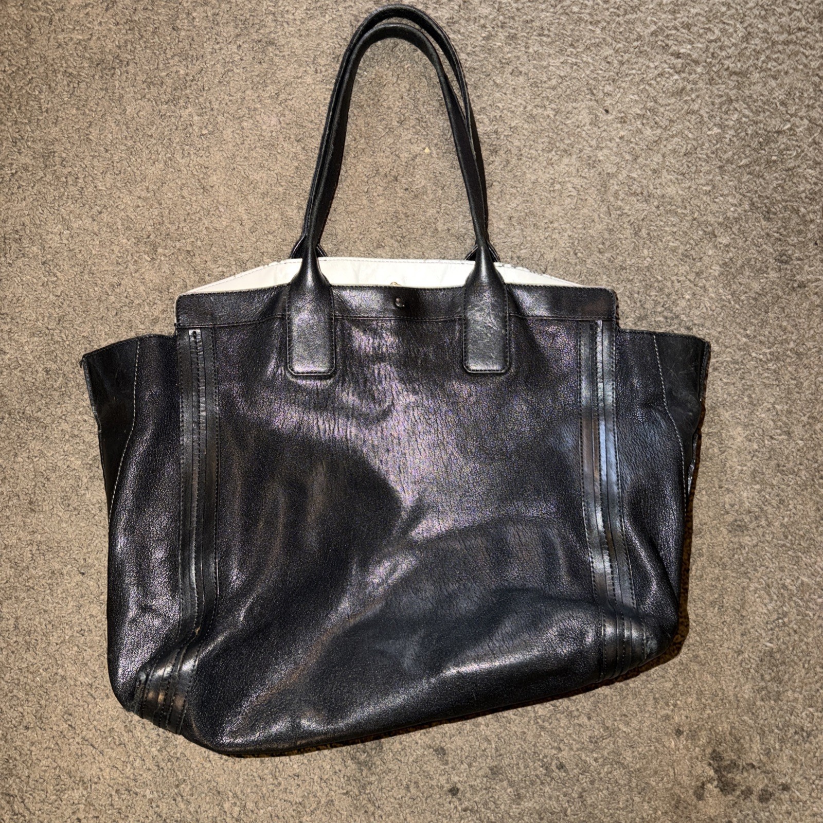 CHLOE Leather Tote Bag Black Gold Hardware Allison Shopper Authentic Women CHLOE Leather Tote Bag Black Gold Hardware Allison Shopper Authentic Women