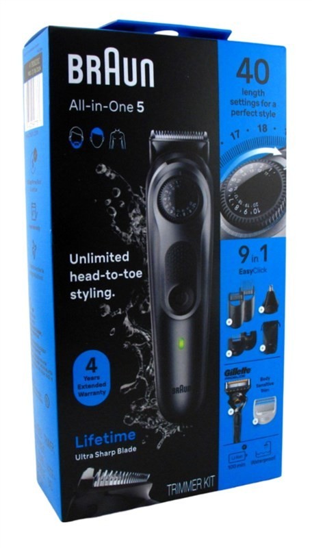 BL Braun Trimmer All-In-One 5 (9-In-1) Kit 40 Settings BL Braun Trimmer All-In-One 5 (9-In-1) Kit 40 Settings