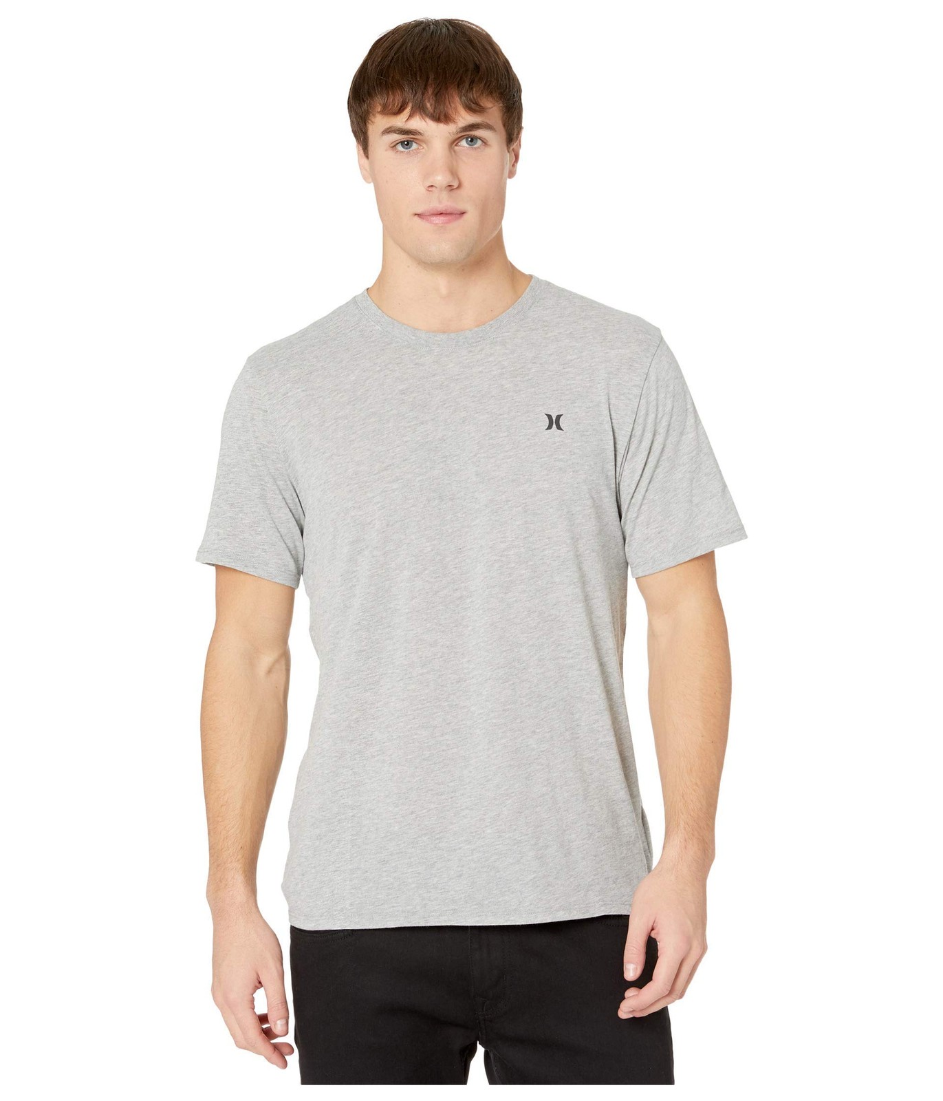 Hurley Men\'s Dri-Fit Reflective Icon Short Sleeve Tshirt, Dk Grey Heather, L