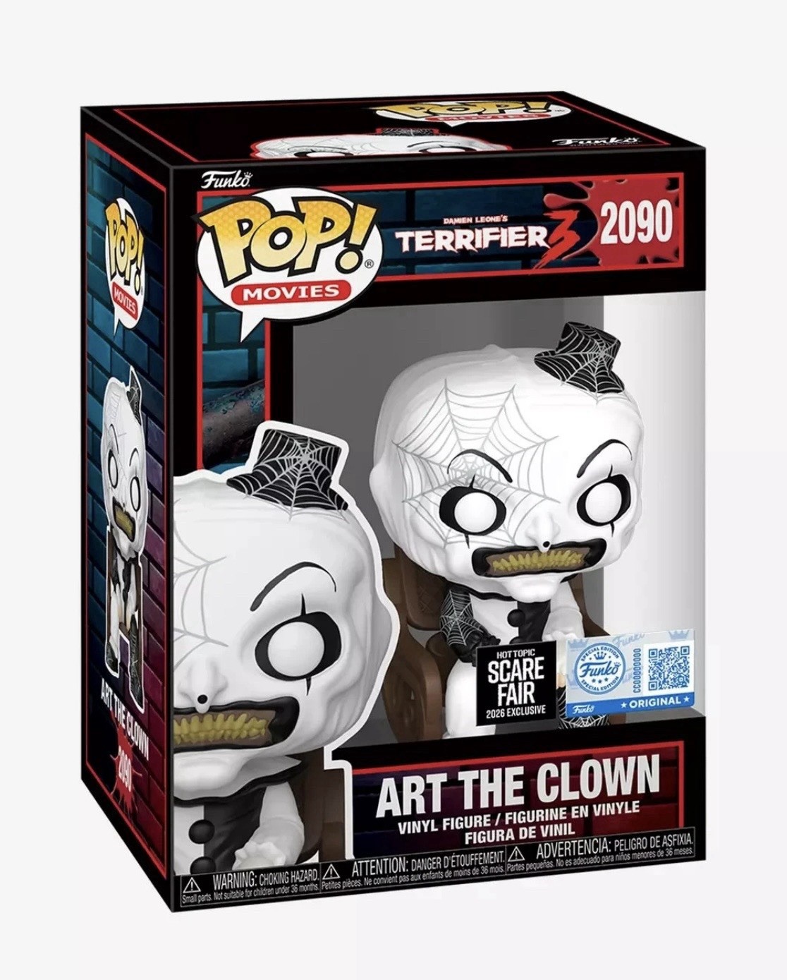 Terrifier 3 Art The Clown Scare Fair Funko Pop 2090 In Hand Terrifier 3 Art The Clown Scare Fair Funko Pop 2090 In Hand