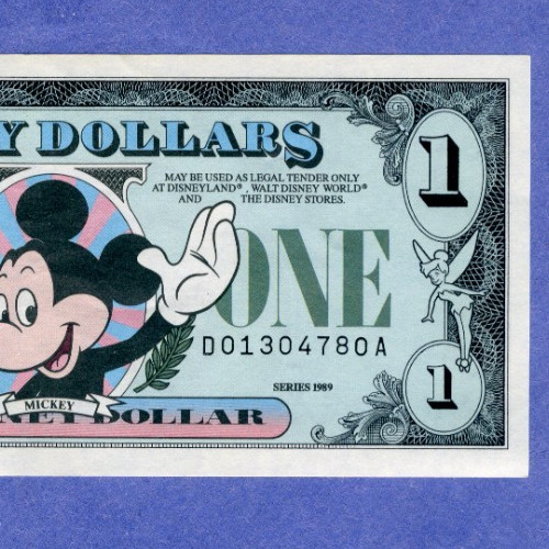 Rare GAS PUMP ERROR Disney Dollar ((( Mickey ))) series 1989 Rare GAS PUMP ERROR Disney Dollar ((( Mickey ))) series 1989