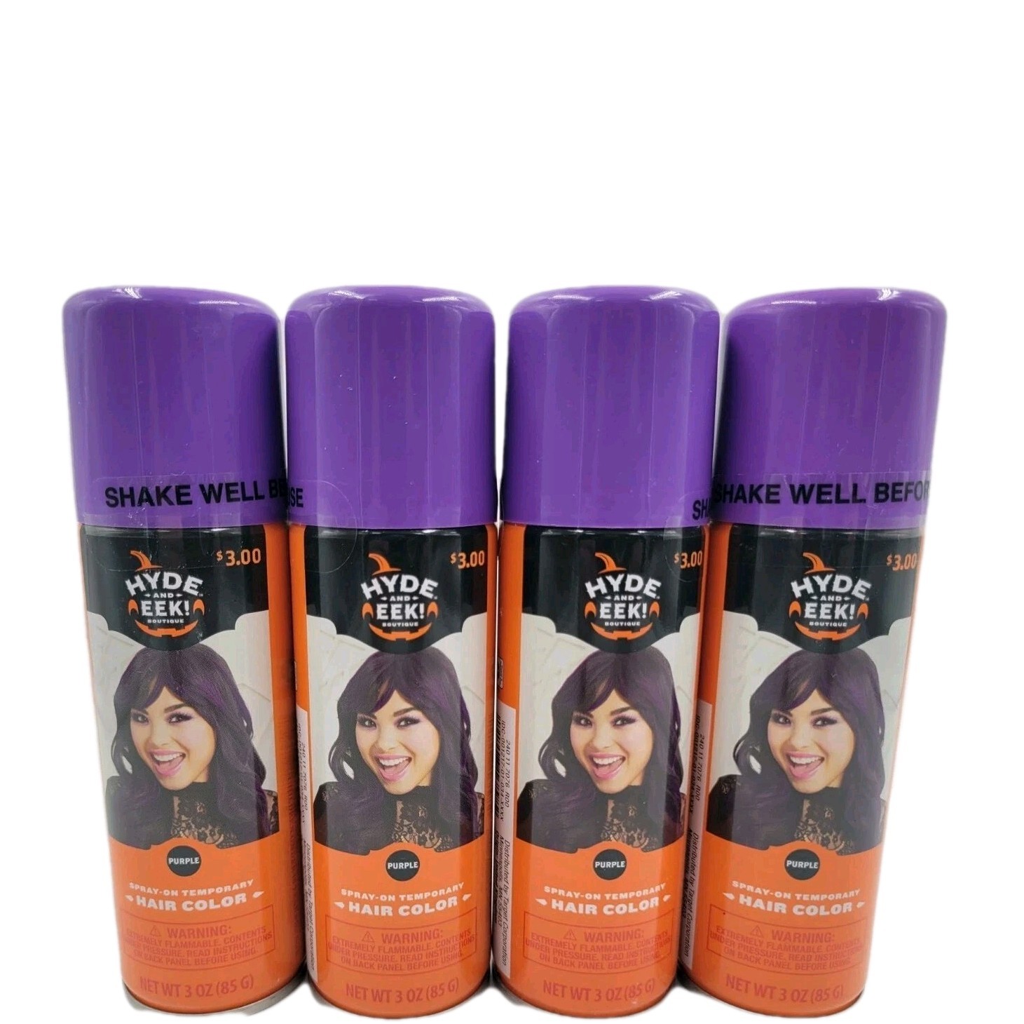 Hyde and EEK Boutique Spray on Temporary Purple Hair Color Lot Of 4 Hyde and EEK Boutique Spray on Temporary Purple Hair Color Lot Of 4