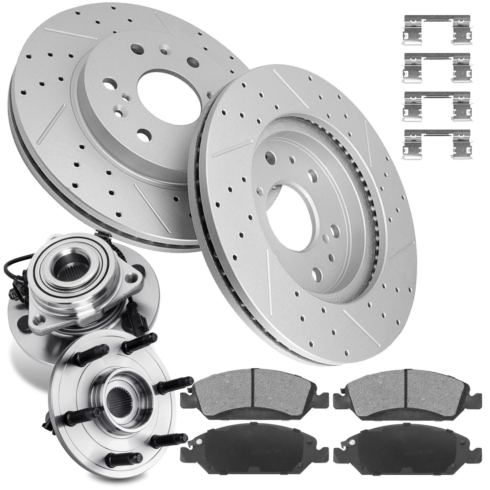 330mm Front Brake Kit Wheel Hubs Compatible w/ 08-14 Yukon XL 1500